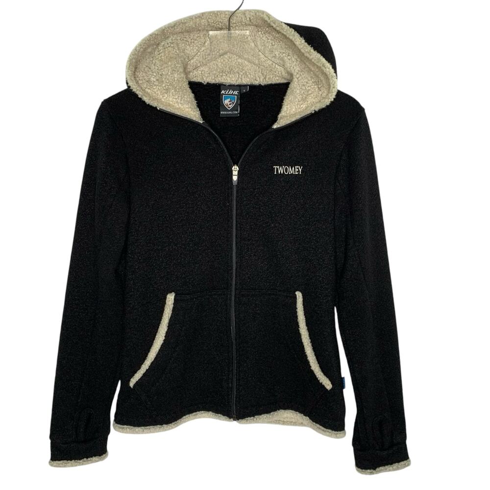 Kuhl S Black Alfpaca Hoodie Fleece Full Zip Jacket Outdoor *flaw